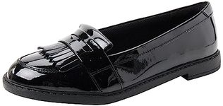 Clarks Girl's Scala Bright Y Mocassins, Black Black Pat Black Pat, 3 UK