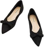 C.Paravano Women’s Flats I Ballet Flats for Women I Pointed Toe Flats I Black Flats I Women’s Pumps I Flat Shoes for Women I Slip on Shoes Ballet Flats (Size 8, Black Bow-Knot)