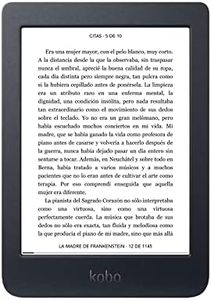 Kobo Nia | eReader | Pantalla táctil antirreflejos de 6” | Brillo Ajustable | Fino y Ligero | eBooks | WiFi | 8 GB de Almacenamiento | Tecnología Carta E Ink | Negro