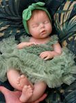 Aniiyy 20 Inch Full Silicone Baby Doll Can Open Mouth 8.38lb Silicone Newborn Todder Anatomically Correct Girl Dolls with Handrooted Mohair