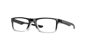 Oakley OX8081 Plank 2.0 Rectangular Prescription Eyewear Frames, Polished Black Clear Fade/Demo Lens, 53 mm