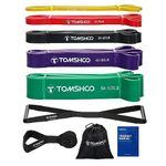 TOMSHOO Pull Up Assist Resistance Exercise Bands for Body Streching, Powerlifting, Resistance Training, Single Band (5 Set)