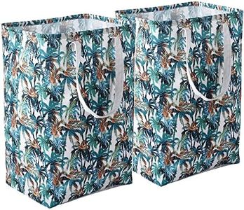 ALINK 2-Pack Laundry Hamper 75L Collapsible Large Laundry Baskets with Easy Carry Handles Freestanding Waterproof Clothes Hamper Storage Basket for Toys Clothes Organizer - 24.4" (H), green
