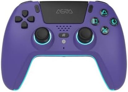 ASRVA Purple Wireless Pro Controller for PS5, Hall Effect Joystick No Drift, 2 Back Paddles, Macro, Gyro, 1000mAh, RGB, Compatible with PS5/Pro/Slim/PC/iOS/Android