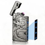 Fathers Day Dad Gifts: Electric Arc Plasma Dragon Lighter, Portable Rechargeable USB C Lighter Windproof and Flameless for Outdoor Camping Hiking, Cool Gadgets Gifts for Him Men