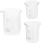 Espresso Glass Espresso 3pcs Glass Beaker Set Scientific Graduated Measuring Beaker Liquid Cup Container Low Form Beaker for Lab 50ml 100ml 250ml Clear Espresso Mugs Glass Cups Set