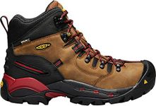 KEEN Utility Men’s CSA Hamilton 6” Composite Toe Waterproof Work Boots Construction Boots, Bison/Jester Red, 11 2E (Wide) US