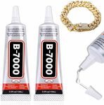 Viomis Jewelry and Bead Instant Adhesive Transparent,B-7000 Jewelry Glue for Metal and Stone, Multi-Function Glues Paste Adhesive Suitable for Glass,Wooden, Jewelery, 0.5 oz, 2 Packs