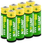 JINTION AAA Rechargeable Batteries 8 Pack NiMh Triple A 600mAh Rechargeable AAA Batteries for Solar Lights Remote Controls