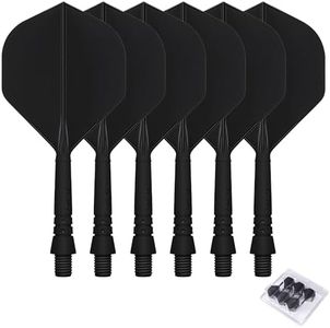 CyeeLife 6pcs 2BA Moulded Dart Flights and Shafts,One Piece Accessory CF02 Black