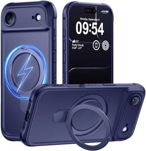 MOCCA Compatible with iPhone Air Case with Magnetic Invisible Stand [Full Camera Protection] [Compatible with Magsafe] Military Drop Shockproof Translucent Matte Phone Case Cover 6.5",Deep Blue