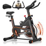 DMASUN Exercise Bike Gym Workout, PLUS Magnetic Stationary Bike with Heavier Flywheel, Silent Fitness Bike 100% Adjustable Resistance, Comfortable Seat, Indoor Cycling Bike for Home Training Cardio