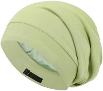HFRHTGY Satin Silk Hair Bonnet for Men Women Sleeping, Adjustable, Green