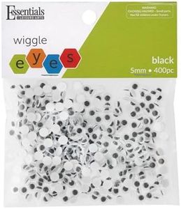 Essentials By Leisure Arts Eyes Paste On Moveable 5Mm Black 400Pc Googly Eyes, Google Eyes for Crafts, Big Googly for Crafts, Wiggle Eyes, Craft