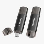 128 GB USB Type C Stick 2-Pack, KOOTION 2-in-1 Dual Flash Drive USB A and USB C OTG Flash Drive for Android Smartphone Tablet Computer Laptop (Black)