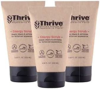 Thrive Natural Care Face Scrub for Men & Women - Exfoliating Face Wash with Anti-Oxidants Improves Skin Texture, Unclogs Pores & Helps Prevent Ingrown Hairs - Pack of 3