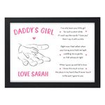 Beecreative Daddys Girl Poem - Daddy Gifts From Daughter - Gifts For Daddy From Daughter - A5, A4 Prints and Frame