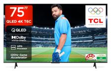 TCL 189 cm (75 inches) 4K UHD Smart QLED Google TV 75T6C