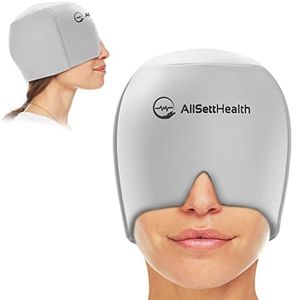 Gorro de alivio de migraña, envoltura de hielo para el dolor de cabeza y la migraña, alivio del dolor de cabeza con gel caliente/frío, paquete de hielo con máscara de dolor de cabeza facial y ojos