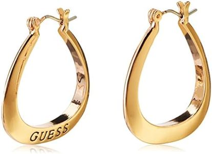 GUESS Basic Small Oval Logo Hoop Earrings, Metal