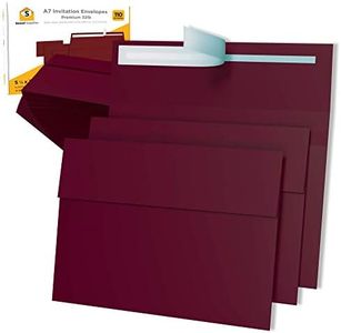 110 5x7 Burgundy Invitation Envelopes - for 5x7 Cards - A7 - (5 ¼ x 7 ¼ inches) - Perfect for Weddings, Graduation, Baby Shower - 120 GSM - Peel, Press & Self Seal - Square Flap