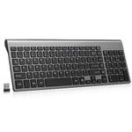 cimetech KF10 EasyTyping Wireless Keyboard, [Silent Scissor Switch Keys][Labor-Saving Typing][Slim Sleek Design]Ergonomic Computer Keyboard with 12 Hotkeys, Easy Setup for PC/Laptop/Mac/Windows -Grey