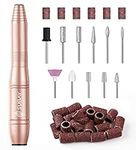 SUBAY Portable Electric Nail Drill Machine,Compact Electric Nail File for Acrylic Nails,Gel Nails,Dip Powder Nails,Manicure Pedicure Tools E file Nail Drill Come with 11Pcs Nail Drill Bits and 26PCS Sanding Bands for Salon Home Use ,Gold