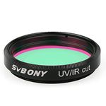 Svbony Filters for Telescopes 1.25", UV/IR Cut Filter Blocking Luminance, Improve Image Sharpness Control Star Bloat, for Color CMOS and CCD Cameras Astrophotography