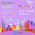 North America travel SIM card AT&T Prepaid 15GB (30 days) USA Sim card (15GB Monthly)