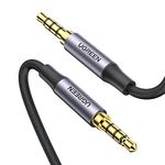 UGREEN 3.5mm Audio Cable Braided 1M 4-Pole Stereo Auxiliary Aux TRRS Jack Shielded Male to Male Cord Compatible for iPhone, iPad, Phones, Tablets, Car Home Stereos, Headphones, Speaker, 1M