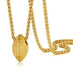 Football Gold Pendant Necklace For Men Women Stainless Steel Chain Gift Novelty Necklaces