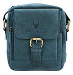 WildHorn Leather Sling Messenger Bag for Men I Multipurpose Crossbody Bag I Travel Bag with Adjustable Strap I Utility Bag I Dimension : L-6 inch W-2.7 inch H-8.5 inch