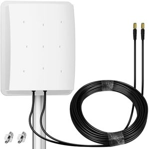 5G Antenna Outdoor 4G LTE Antenna Dual Polarisation 14DBi WiFi Antenna 698-2700 | 3300-3800 MHz Signal Directional Antenna MIMO Router External Antenna SMA / TS9 Antenna, 2 x 10M Cable,