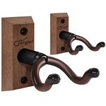 SNIGJAT Ukulele Wall Mount 2 Pack, Ukelele Hanger for Wall Vertical Display, Hardwood Ukulele Holder with Screw, Ukulele Wall Hook fits for Banjo Mandolin Soprano Pineapple Concert Baritone and Tenor