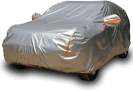 Tecoom SUV Car Covers for Automobiles All Weather Waterproof Hail Snow Sun Protector Winter Full Exterior Covers Outdoor Indoor Heavy Duty Universal Car Cover Fit for 206-215 inches