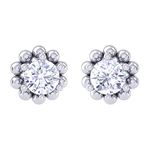 CLARA Made with Swiss Zirconia 925 Sterling Silver Platinum Plated Ball Solitaire Earring Gift For Women & Girls