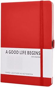 SAYEEC Lined Journal Notebook 1 Pack, A5 Hardcover Notebook for Work with Pockets, 200 Pages Thick Paper, Medium 14 cm × 21 cm (Red)