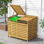 Warmiehomy Bin Store 2 Wheelie Bins Outdoor Wheelie Bin Storage Double Wheelie Bin Hideaways for Outside Bin Shed for Garden, 142L x 86W x 122.5H cm,1 cm thickness