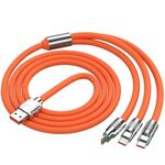 4FT Multi Charging Cable, 3 in 1 Multiple Charger Cable, Short Universal Charging Cable with 3 Different Port Micro/Type-C and Lightning Compatible with iPad/Phone 15 14