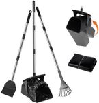 Lovinkiki Dog Poop Scooper with 20 Bag Attachment Long Handle Swivel Bin, Rake & Spade Heavy Duty Easy to Clean Pooper Scooper for Large Medium Dogs Pet Waste Removal Solution for Yard, Grass, Gravel