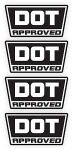 Pack of 6-2" Stickers -DOT D O T Approved Motorcycle Helmet Stickers Decals Labels/Set of 4