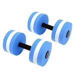 TITA-DONG 2pcs Water Floating Dumbbells, EVA Water Aerobic Exercise Foam Dumbbells, Aquatic Aerobics Foam Dumbbell Equipment for Swimming Pool(Blue)