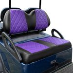 NOKINS Golf Cart Diamond Seat Covers Kit, Fit for Club Car Precedent Ordinary Front Seat Cushion, Golf Cart Vinyl Seat Cover, No Nails Required (Purple and Black)