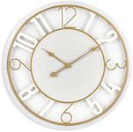 Sorbus Wooden Modern Wall Clock - Large Wall Clock for Living Room Decor - 24-Inch Big Wall Clock Decorative, Battery Operated Analog Large Clock - Ideal for Modern Wall Decor Living Room (White)