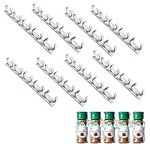 40 Spice Gripper Clips, BOSOIRSOU 8 Strips Spice Racks Hold 40 Plastic Heavy Jars Bottles for Cabinet Door