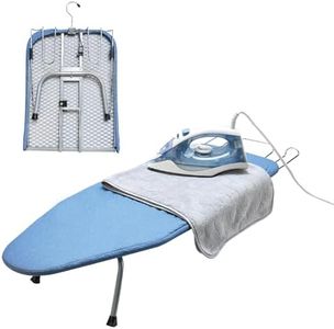 Metal Foldable Tabletop Ironing Board with Iron Rest, Portable Ironing Board Small with Heat Resistant Cotton Cover, Mini Iron Board for Small Space and Travel, 31"x12",Blue