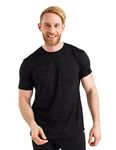 Merino.tech Merino Wool T-Shirt Mens - 100% Organic Merino Wool Undershirt Lightweight Base Layer (Medium, Heathered Black)