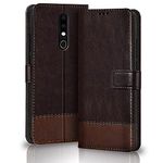 TheGiftKart Flip Back Cover Case for Nokia 6.1 Plus | Dual-Color Leather Finish | Inbuilt Stand & Pockets | Wallet Style Flip Back Case Cover for Nokia 6.1 Plus (Coffee & Brown)