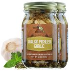 Green Jay Gourmet Pickled Garlic Cloves in a Jar - Italian Pickled Garlic - Fresh Garlic Bulbs for Cooking - Simple, Natural Ingredients - Freshly Made - Subtly Infused Pre-Prepared Garlic - 2 x 16 Oz