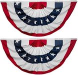 4th of July Decorations Bunting Flags Outdoor Flags & Banners 3 x 6 Feet (Set of 2)-American Flag Bunting Banner Flags Red White & Blue Flag Banners for Outside Patriotic Bunting Outdoor Decor Flag Buntings for Outside, polyester Blend with Brass Grommets